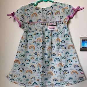RuffleButts Chasing Rainbows Button Back Dress. New  Sz. 3T